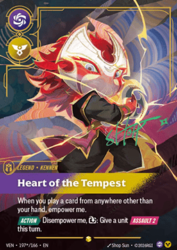 Kennen, Heart of the Tempest (V.3) VEN-197* Signed Showcase Near Mint Englisch Foil
