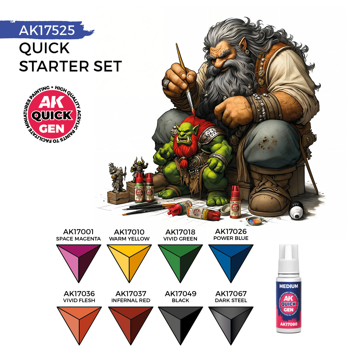 AK Interactive QUICK GEN Quick Starter Set (1 Brush)