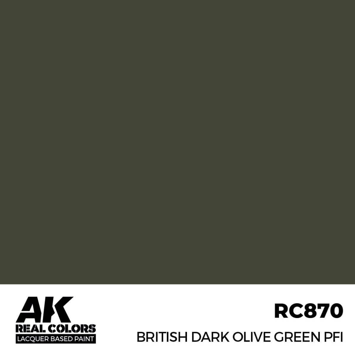 AK Interactive REAL COLORS British Dark Olive Green Pfi 17 ml.