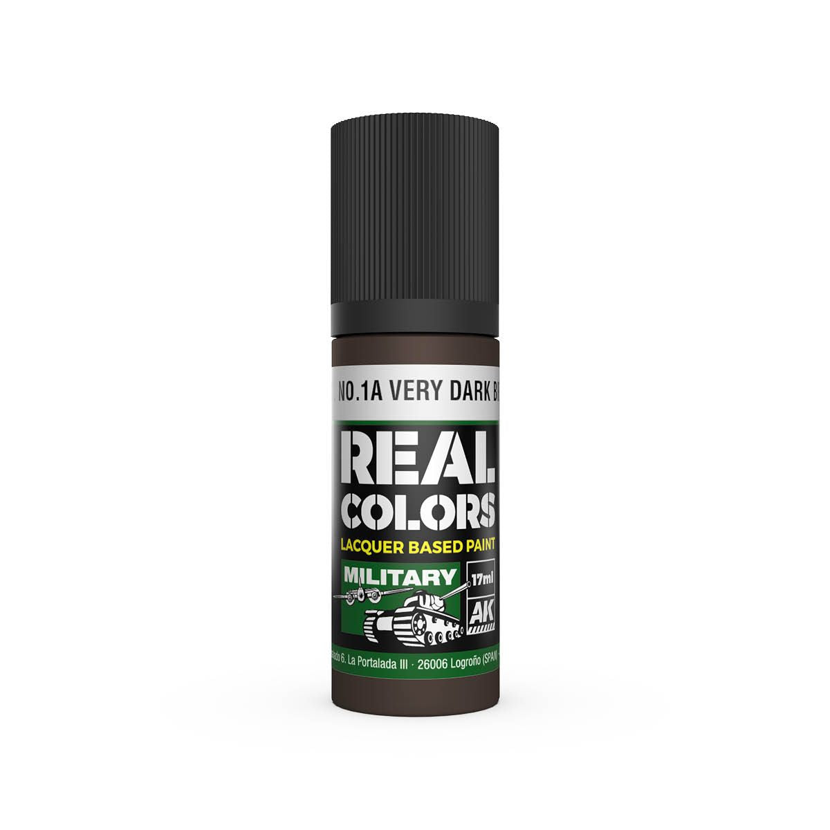 AK Interactive REAL COLORS S.C.C. No.1A Very Dark Brown 17 ml.