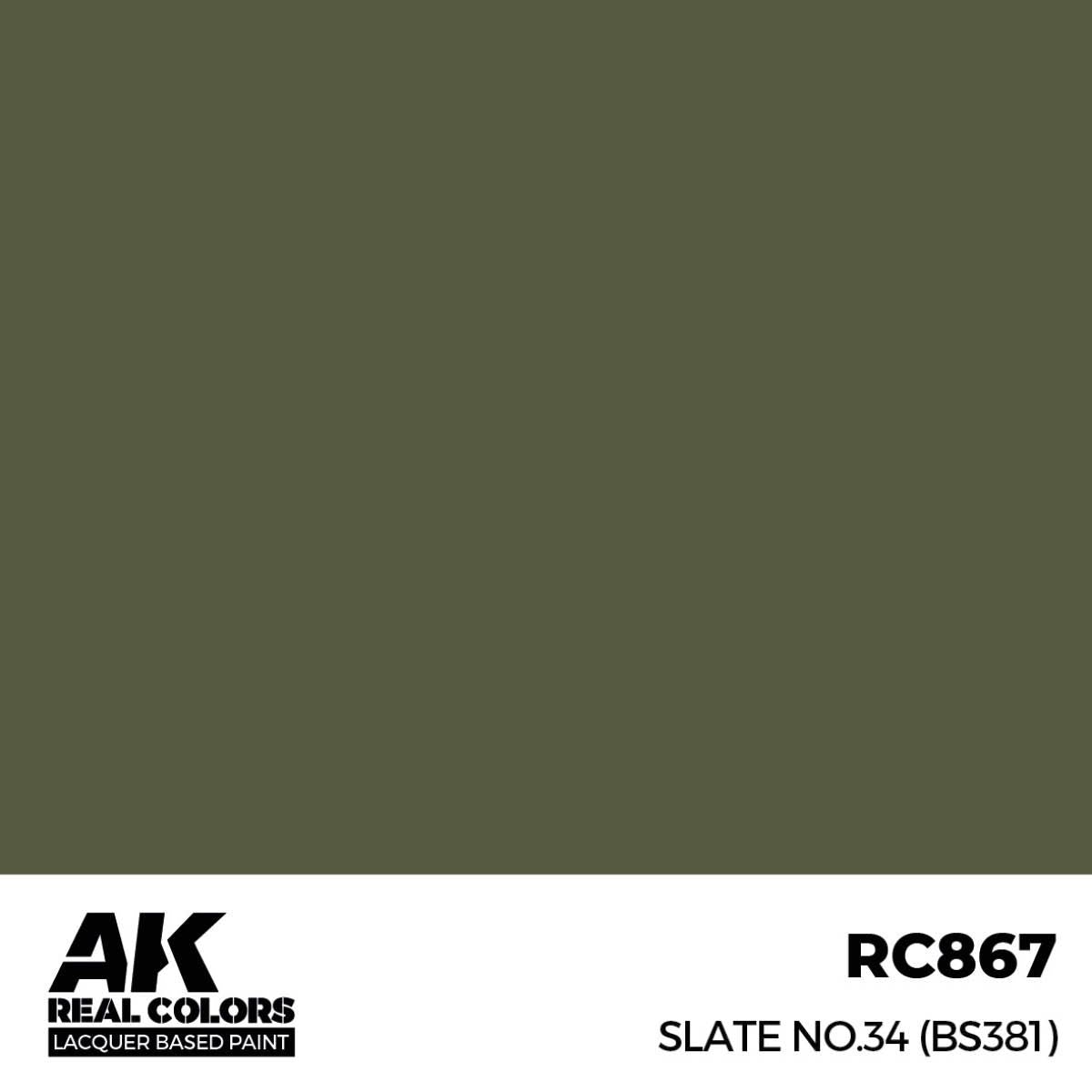 AK Interactive REAL COLORS Slate No.34 (Bs381) 17 ml.