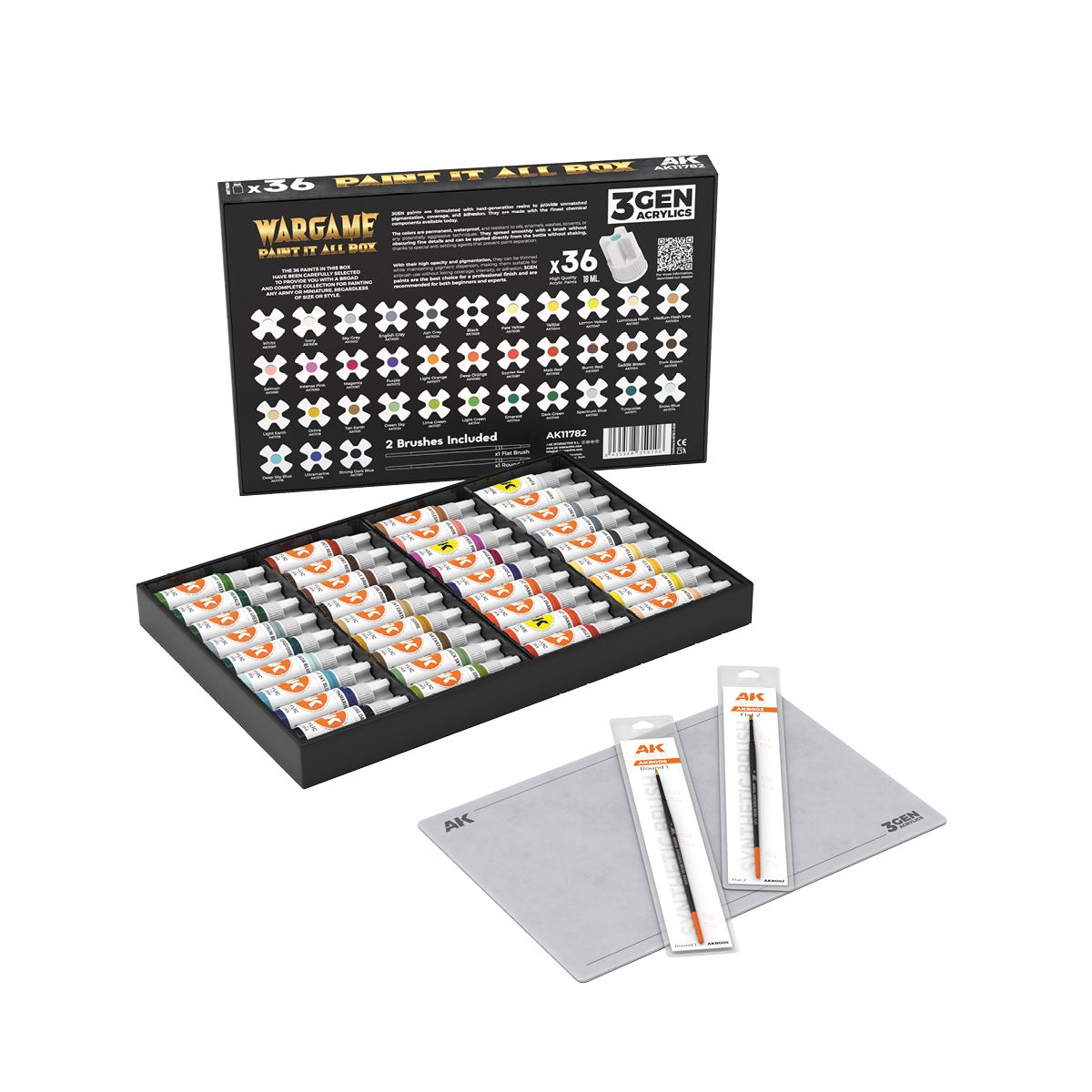 AK Interactive Wargame Paint It All Box 36 Colors 3Gen