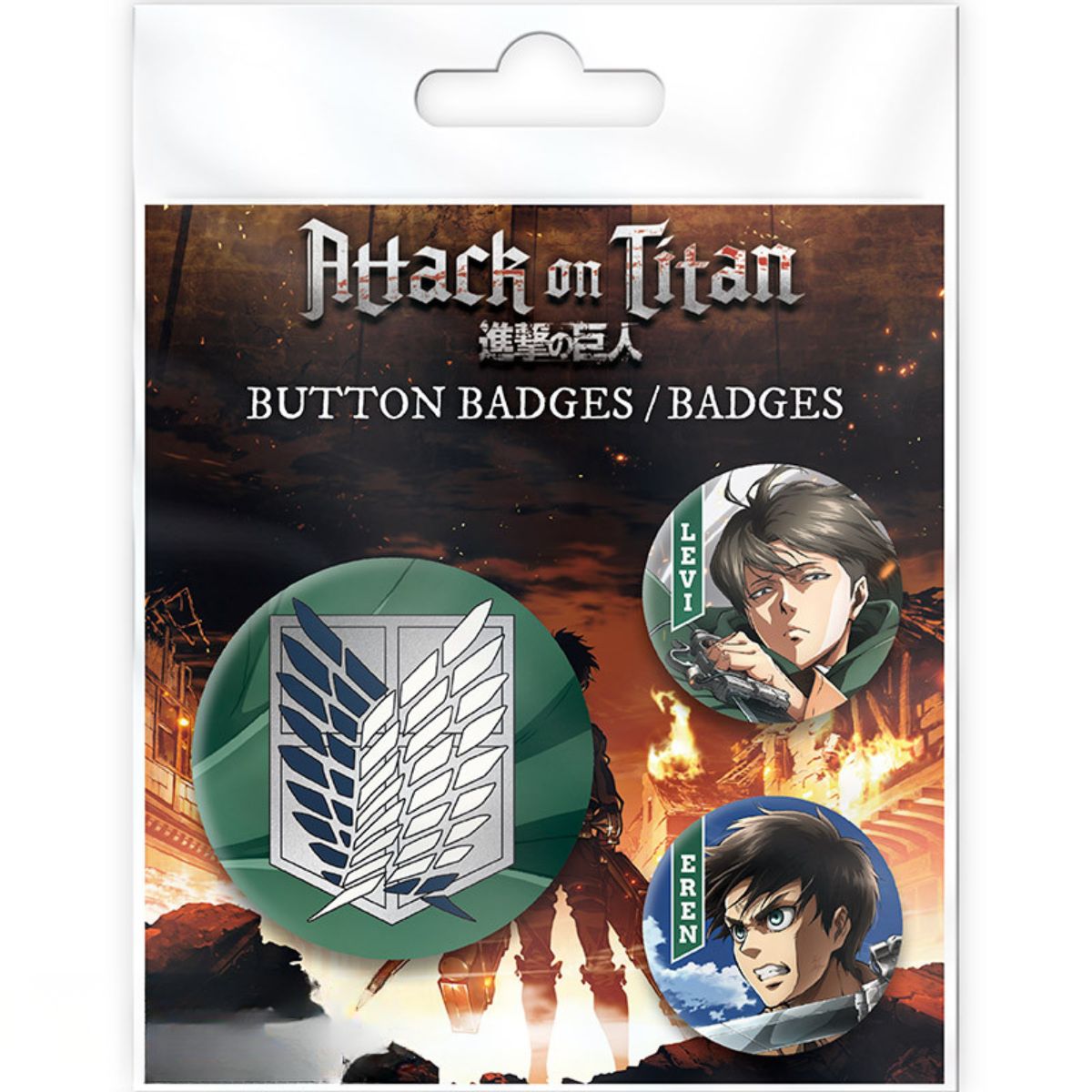 Attack On Titan Badge Pack Eren & Levi
