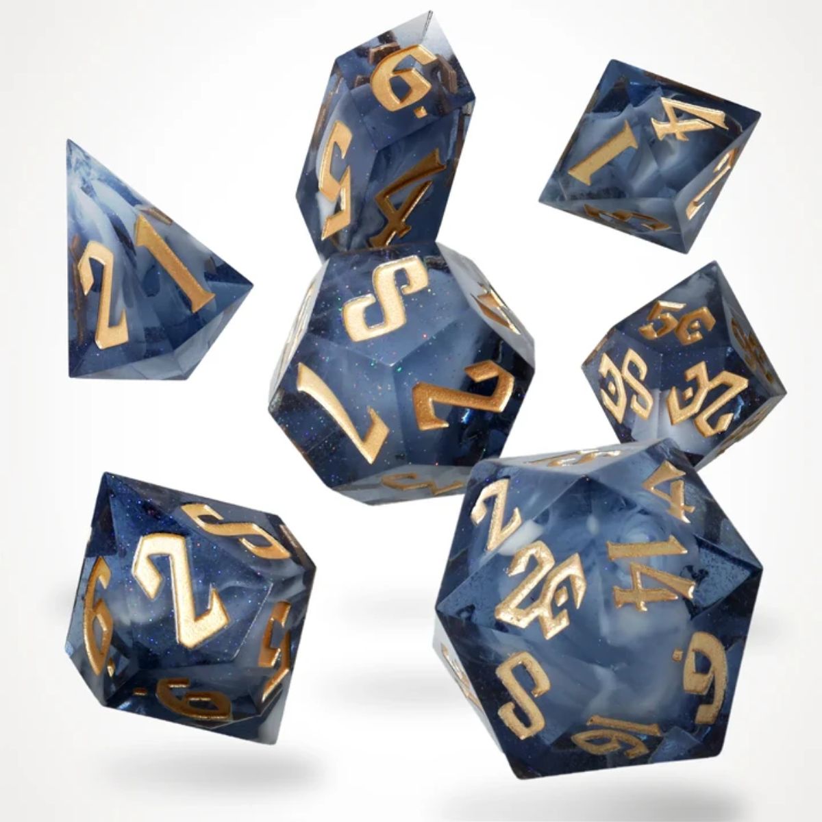 Crit Stones Midnight Tide Resin RPG Dice Set