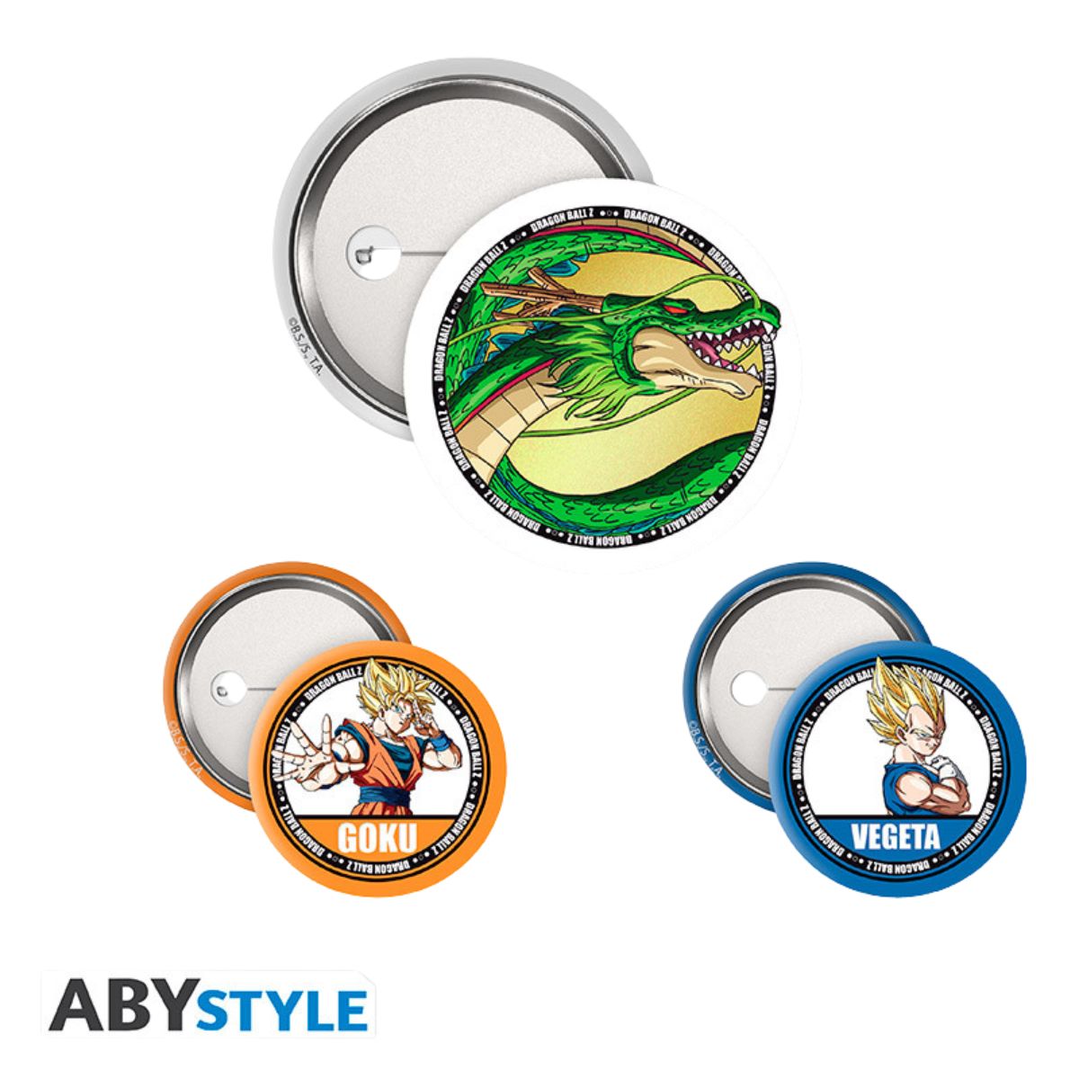 Dragon Ball Badge Pack Dbz/Goku, Vegeta & Shenron X4