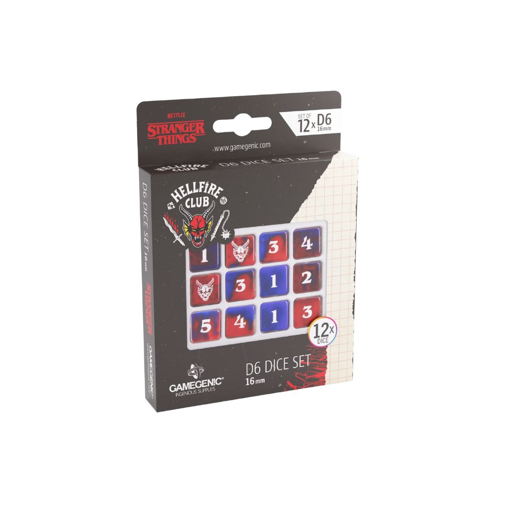 Gamegenic Stranger Things Hellfire Club D6 Dice Set (12x 16 mm)