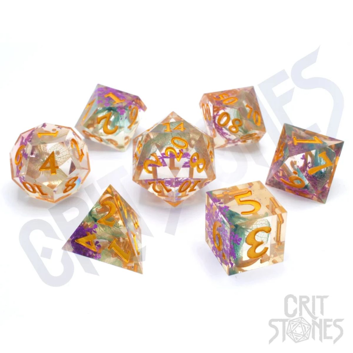 Meadow Bloom Sharp Edge Resin Rpg Dice Set
