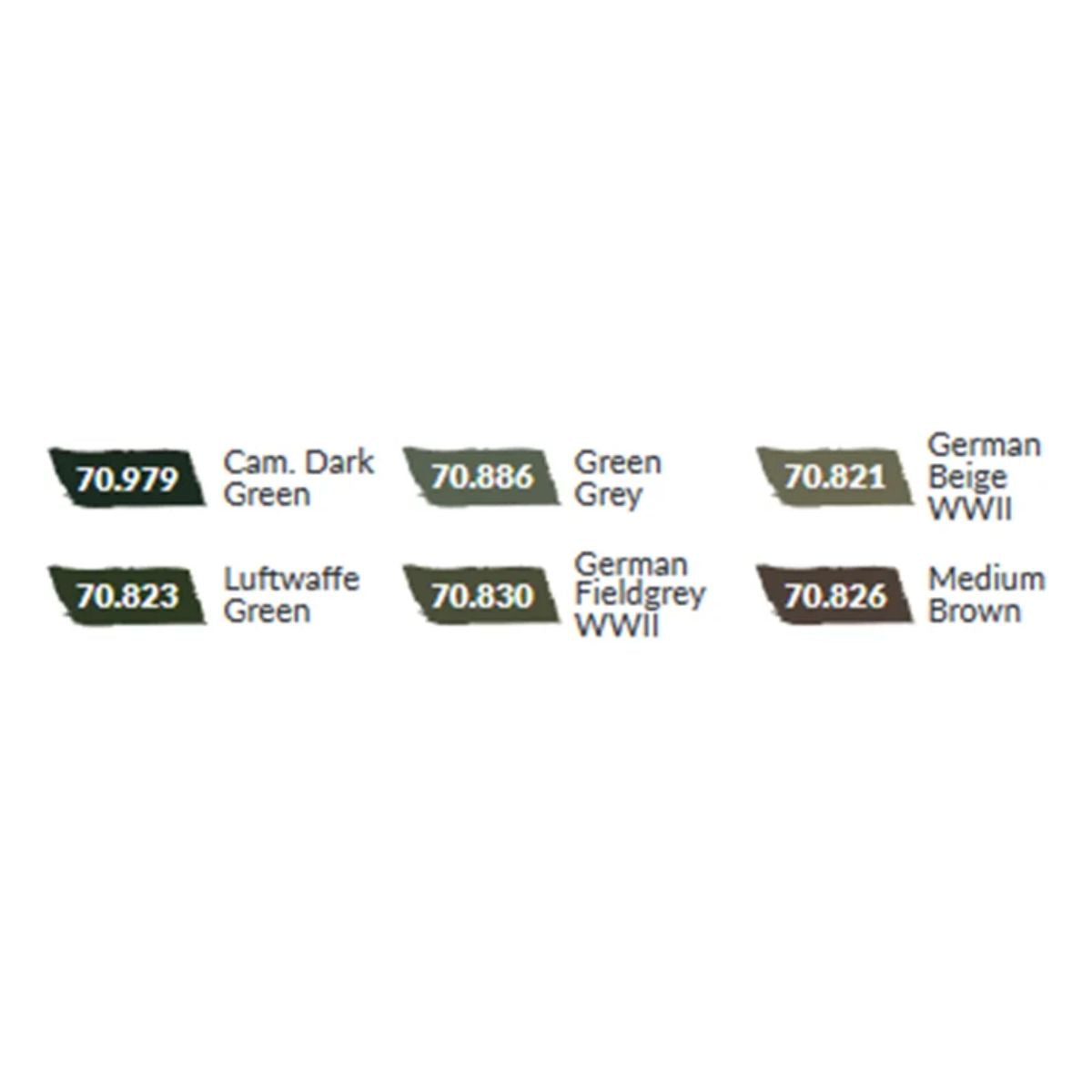 Vallejo Model Color WWII Paint Set German Infantry (6 Farben)