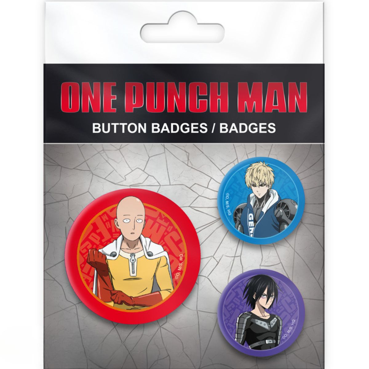 One Punch Man Badge Pack Saitama, Genos & Sonic