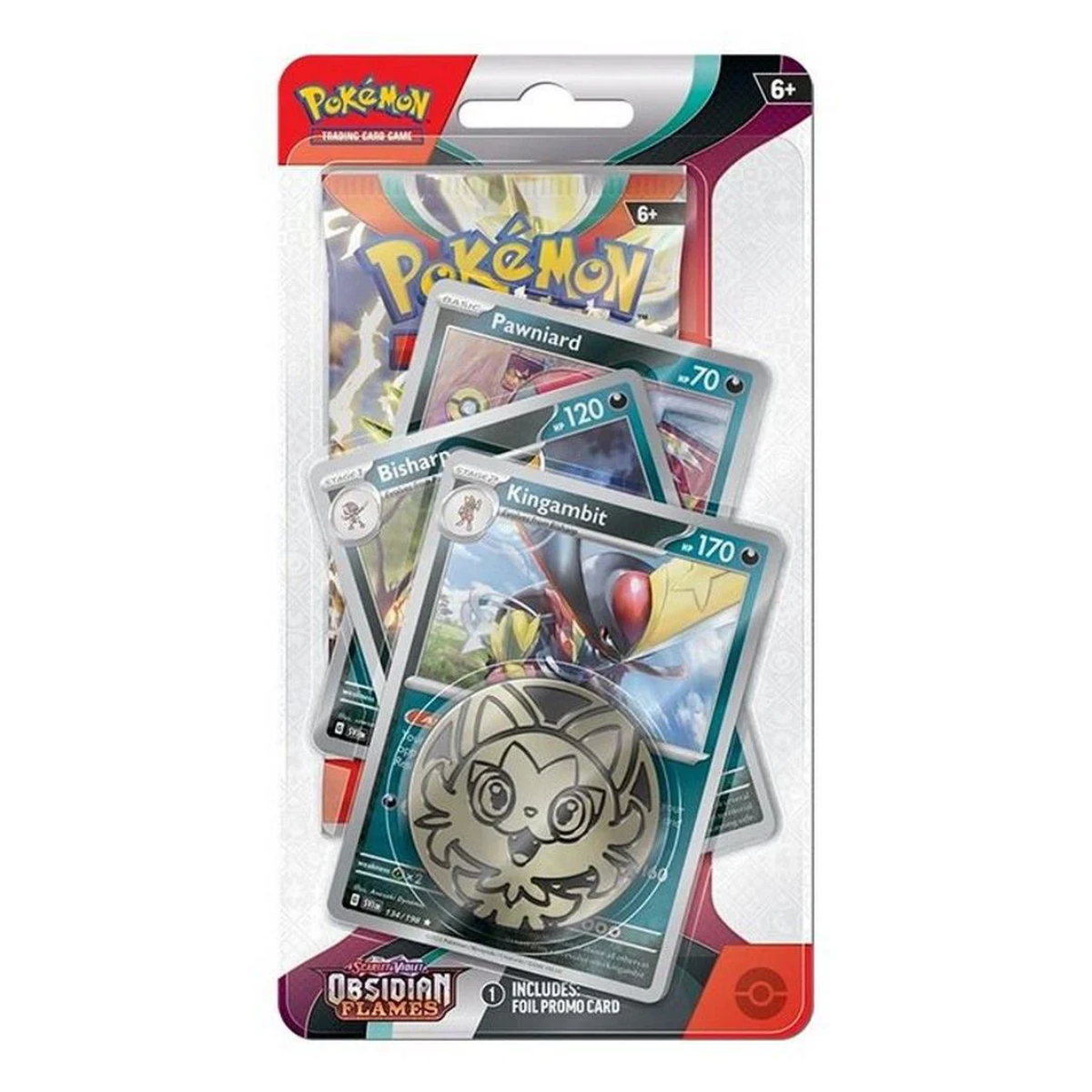 Pokémon Obsidian Flames Premium Checklane Blister Pawniard Bisharp Kingambit Englisch