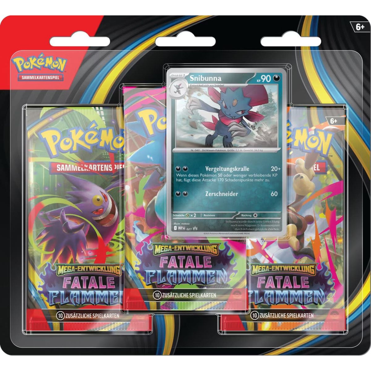 Pokémon Fatale Flammen 3-Pack-Blister Snibunna Deutsch