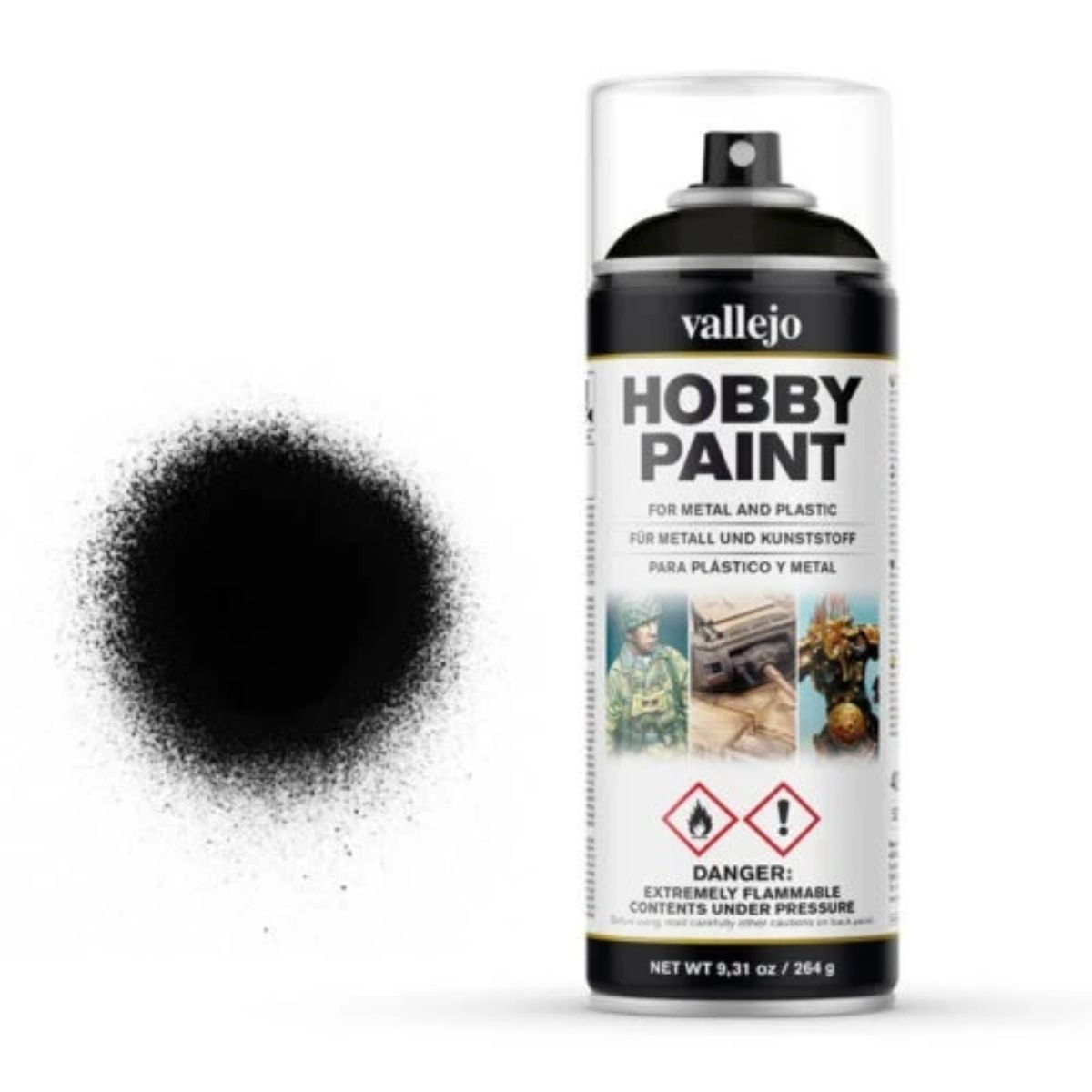 Vallejo Hobby Paint Spray Primer Premium Black (400 ml)