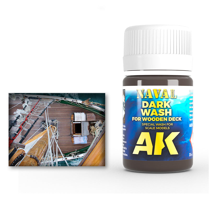 AK Interactive Weathering Effects Dark Wash For Wood Deck