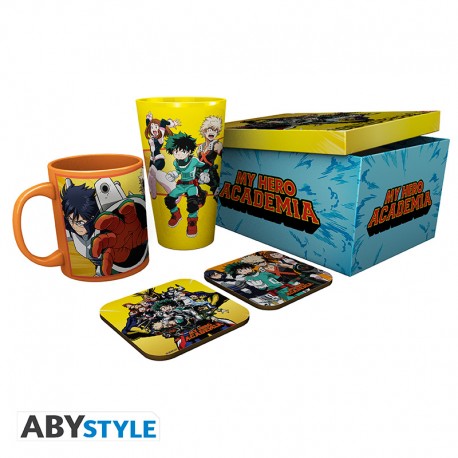 MY HERO ACADEMIA - Pck Glass XXL + Mug + 2 Coasters "Heroes"