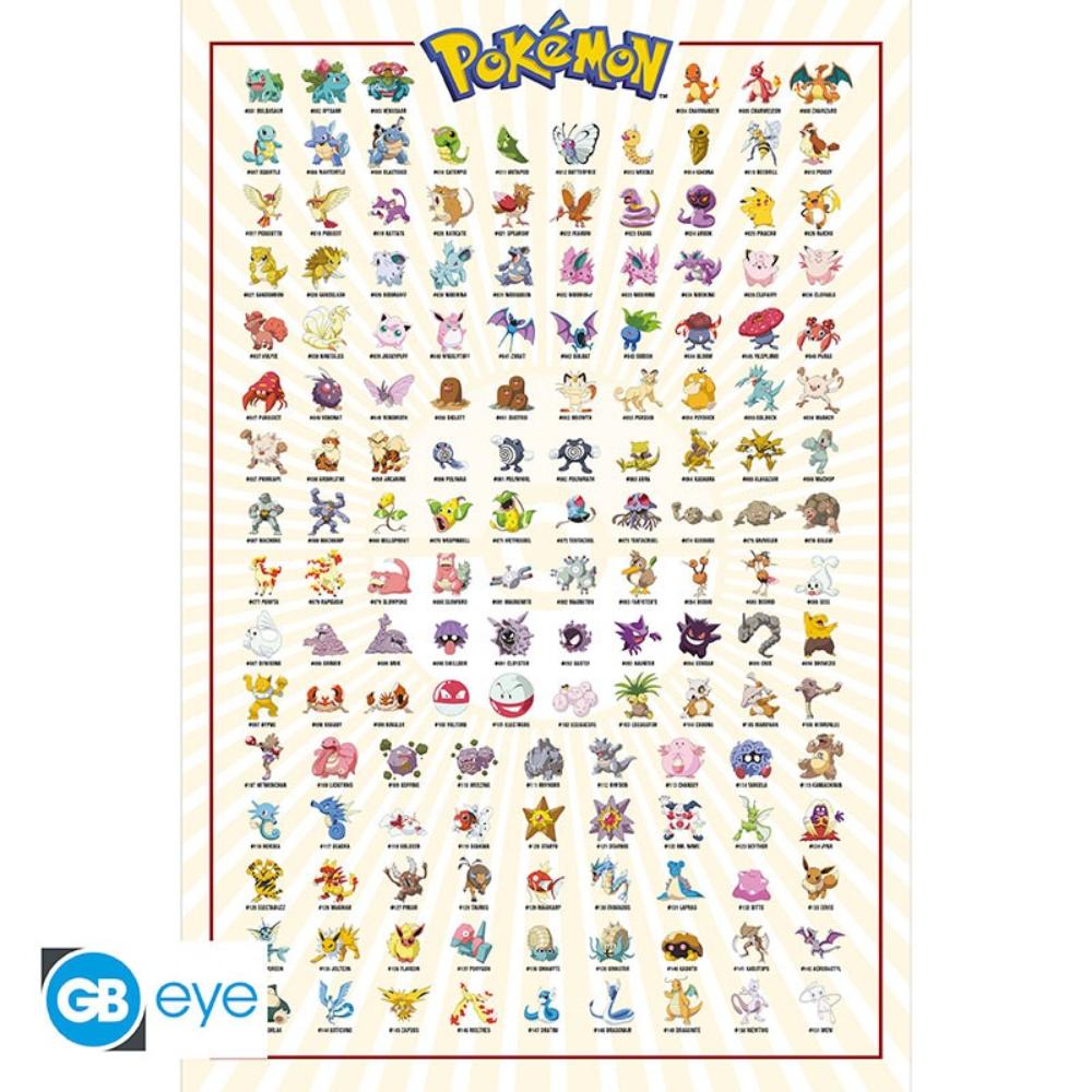 Pokémon - Poster Maxi 91.5x61 - Kanto 151 English