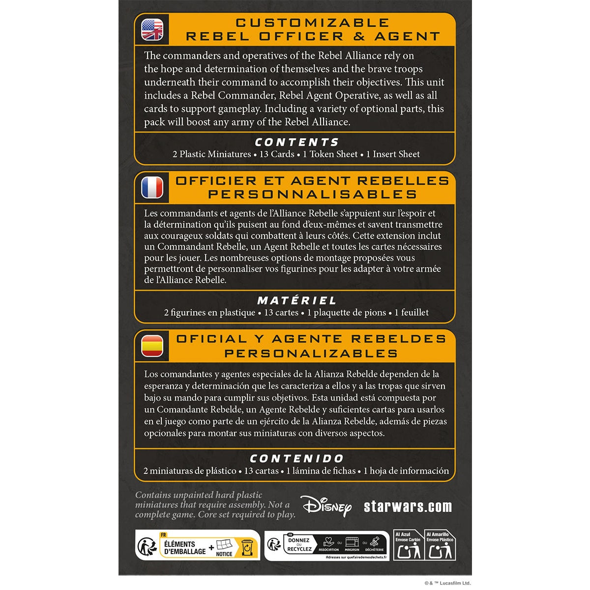 Star Wars: Legion – Customizable Rebel Officer & Agent